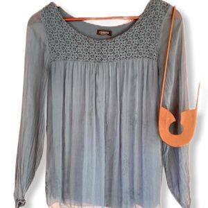 Cosmo Italy Silk Blouse Blue